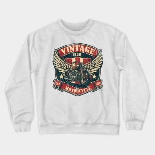Vintage Motorcycle Shield Crewneck Sweatshirt